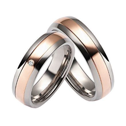 Gifteringer i titan & rødt gull, 6 mm. RAUSCHMAYER - 1150996 Gifteringer i titan & rødt gull, 6 mm. RAUSCHMAYER - 1150996