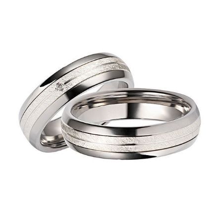 Gifteringer i titan & hvitt gull, 6 mm. RAUSCHMAYER - 1150999 Gifteringer i titan & hvitt gull, 6 mm. RAUSCHMAYER - 1150999