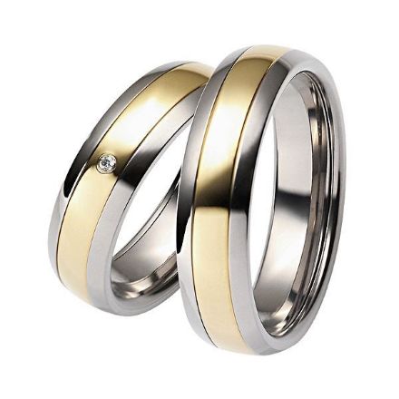 Gifteringer i titan & gult gull, 6 mm. RAUSCHMAYER - 1151001 Gifteringer i titan & gult gull, 6 mm. RAUSCHMAYER - 1151001