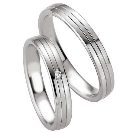 Samboerringer i sølv, 4 mm. SØLV MED DIAMANT - 4808081 Samboerringer i sølv, 4 mm. SØLV MED DIAMANT - 4808081