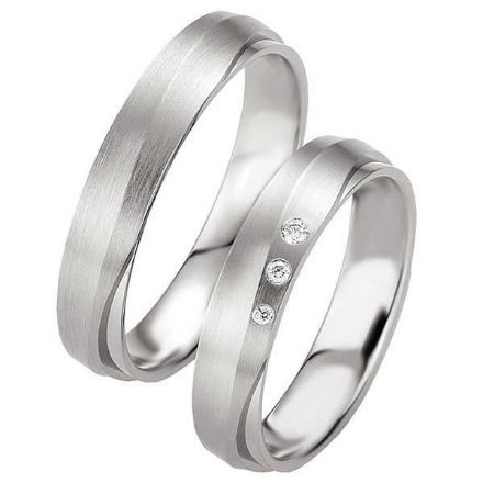 Samboerringer i sølv, 4.5 mm. SØLV MED DIAMANT - 4808079 Samboerringer i sølv, 4.5 mm. SØLV MED DIAMANT - 4808079