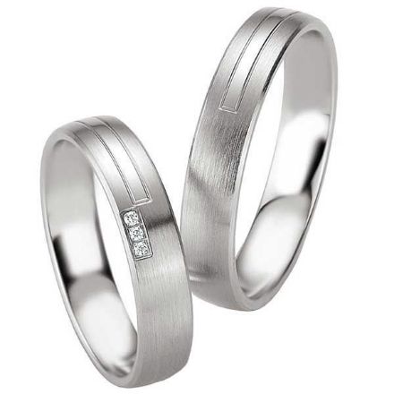 Samboerringer i sølv, 4.5 mm. SØLV MED DIAMANT - 4808087 Samboerringer i sølv, 4.5 mm. SØLV MED DIAMANT - 4808087