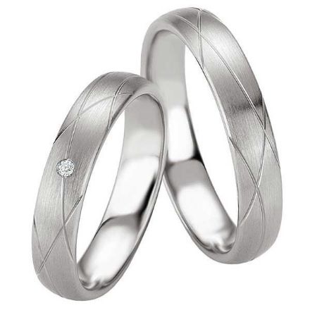 Samboerringer i sølv, 4.5 mm. SØLV MED DIAMANT - 4808073 Samboerringer i sølv, 4.5 mm. SØLV MED DIAMANT - 4808073