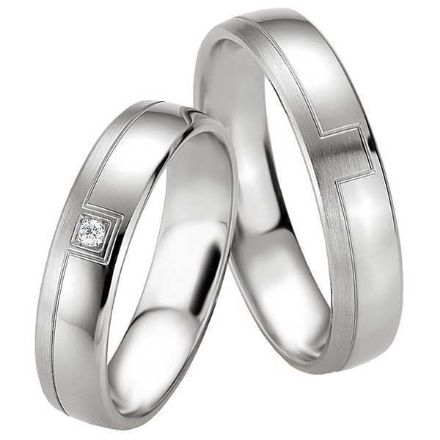 Samboerringer i sølv, 5 mm. SØLV MED DIAMANT - 4808089 Samboerringer i sølv, 5 mm. SØLV MED DIAMANT - 4808089