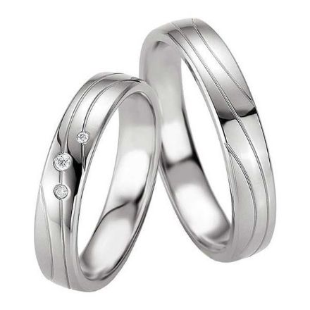 Samboerringer i sølv, 4.5 mm. SØLV MED DIAMANT - 4808071 Samboerringer i sølv, 4.5 mm. SØLV MED DIAMANT - 4808071