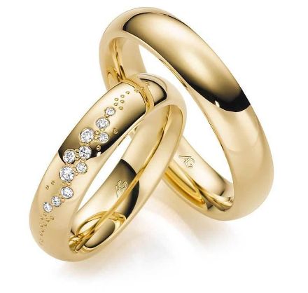 Gifteringer i gult gull 14 kt, 5 mm. GERSTNER - 28622 Gifteringer i gult gull 14 kt, 5 mm. GERSTNER - 28622