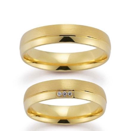 Gifteringer i gult gull 14 kt, 5 mm. GERSTNER - 28063 Gifteringer i gult gull 14 kt, 5 mm. GERSTNER - 28063