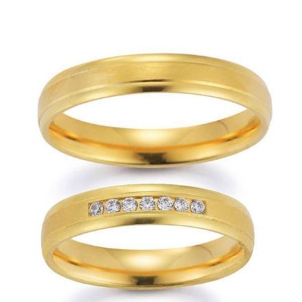 Gifteringer i gult gull 14 kt, 4 mm. GERSTNER - 20075 Gifteringer i gult gull 14 kt, 4 mm. GERSTNER - 20075