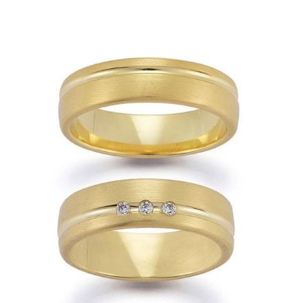 Gifteringer i gult gull 14 kt, 6 mm. GERSTNER - 20213 Gifteringer i gult gull 14 kt, 6 mm. GERSTNER - 20213