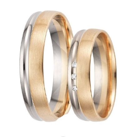 Gifteringer i hvitt & rødt gull 9kt, 5 mm. GETTMANN - 834650 Gifteringer i hvitt & rødt gull 9kt, 5 mm. GETTMANN - 834650