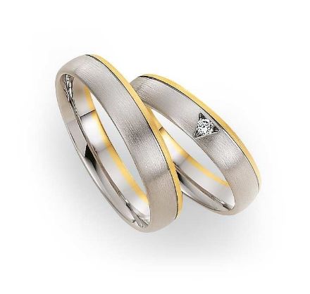 Gifteringer i hvitt & gult gull 9kt, 6 mm. GETTMANN - 1801060 Gifteringer i hvitt & gult gull 9kt, 6 mm. GETTMANN - 1801060