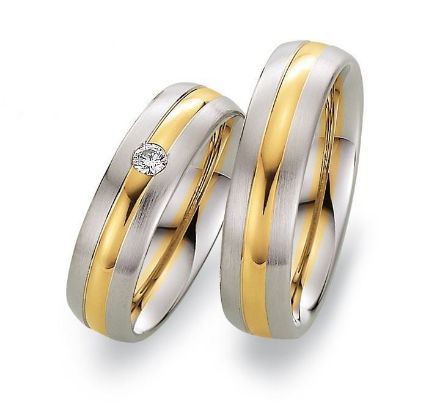 Gifteringer i hvitt & gult gull 9kt, 6 mm. GETTMANN - 1409560 Gifteringer i hvitt & gult gull 9kt, 6 mm. GETTMANN - 1409560