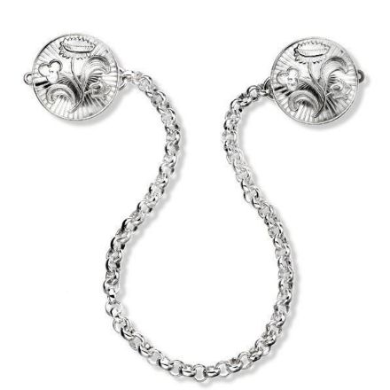 Sjalsknapp, hvit. Nordlandssølv - 637 Sjalsknapp, hvit. Nordlandssølv - 637