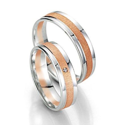 Gifteringer i hvitt og rødt gull 14 kt, 5.5 mm. Smart line - 48070531 Gifteringer i hvitt og rødt gull 14 kt, 5.5 mm. Smart line - 48070531