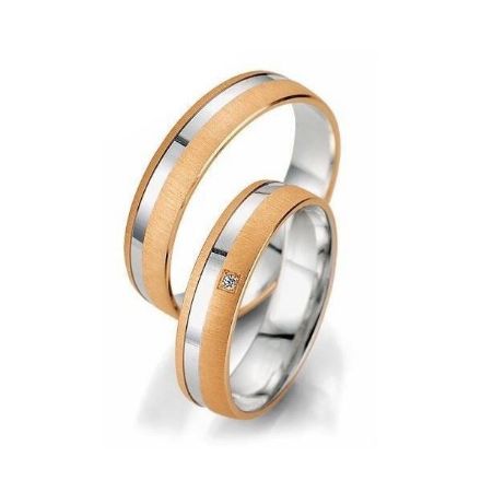 Gifteringer i hvitt og rødt gull 14 kt, 5 mm. Smart line - 48070511 Gifteringer i hvitt og rødt gull 14 kt, 5 mm. Smart line - 48070511