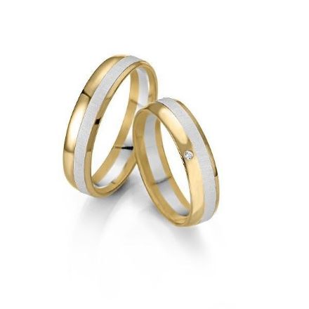 Gifteringer i hvitt og gult gull 14 kt, 5 mm. Smart line - 48070690 Gifteringer i hvitt og gult gull 14 kt, 5 mm. Smart line - 48070690