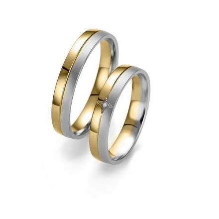 Gifteringer i hvitt og rødt gull 14 kt, 4 mm. Smart line - 4807099 Gifteringer i hvitt og rødt gull 14 kt, 4 mm. Smart line - 4807099