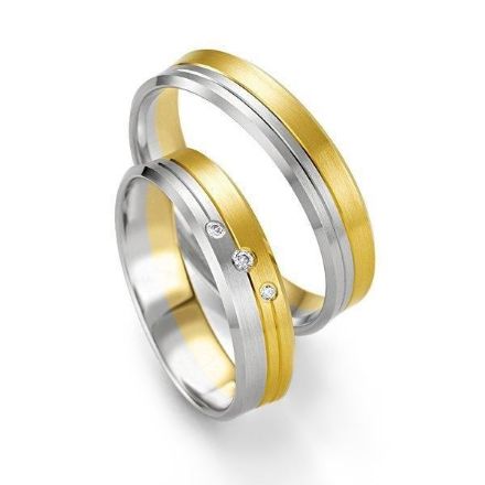 Gifteringer i hvitt og gult gull 14 kt, 5 mm. Smart line - 4807109 Gifteringer i hvitt og gult gull 14 kt, 5 mm. Smart line - 4807109