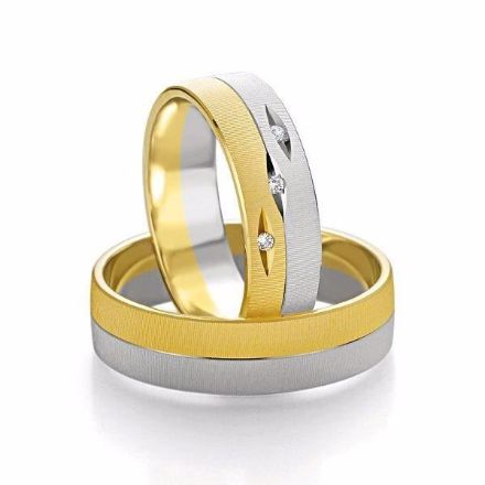 Gifteringer i hvitt og gult gull 14 kt, 6 mm. Smart line - 4807117 Gifteringer i hvitt og gult gull 14 kt, 6 mm. Smart line - 4807117
