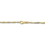 Armbånd gull. SINGAPORE i hvitt og gult gull 14 kt, 18 cm/2,9 mm - 18TF2918