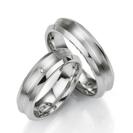 Samboerringer i sølv, 6 mm. SØLV MED DIAMANT - 4808023 Samboerringer i sølv, 6 mm. SØLV MED DIAMANT - 4808023