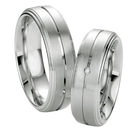 Samboerringer i sølv, 7 mm. SØLV MED DIAMANT - 4808045 Samboerringer i sølv, 7 mm. SØLV MED DIAMANT - 4808045