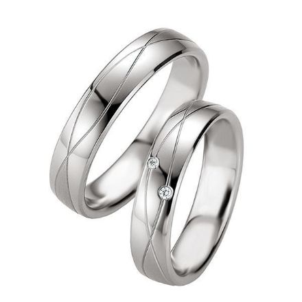 Samboerringer i sølv, 5 mm. SØLV MED DIAMANT - 4808075 Samboerringer i sølv, 5 mm. SØLV MED DIAMANT - 4808075