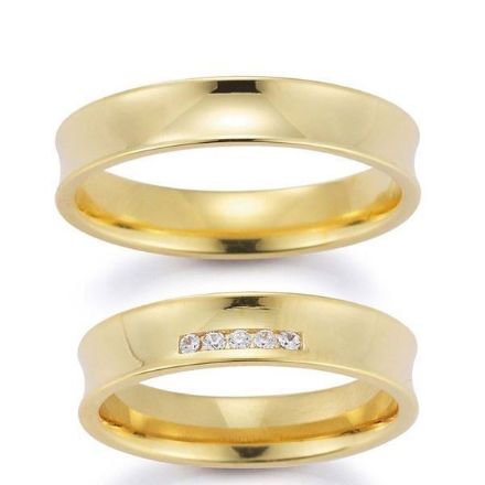 Gifteringer i gult gull 14 kt, 4.5 mm. GERSTNER - 20082 Gifteringer i gult gull 14 kt, 4.5 mm. GERSTNER - 20082