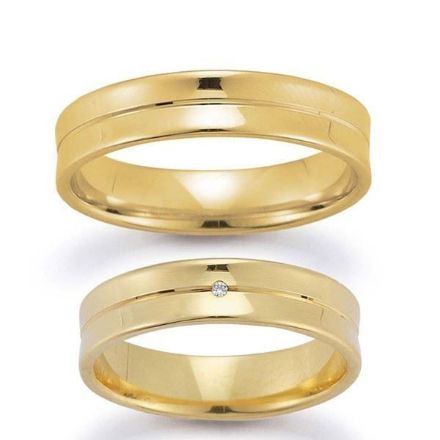 Gifteringer i gult gull 14 kt, 5 mm. GERSTNER - 20907 Gifteringer i gult gull 14 kt, 5 mm. GERSTNER - 20907