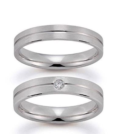 Gifteringer i hvitt gull 14 kt, 4 mm. GERSTNER - 20918 Gifteringer i hvitt gull 14 kt, 4 mm. GERSTNER - 20918