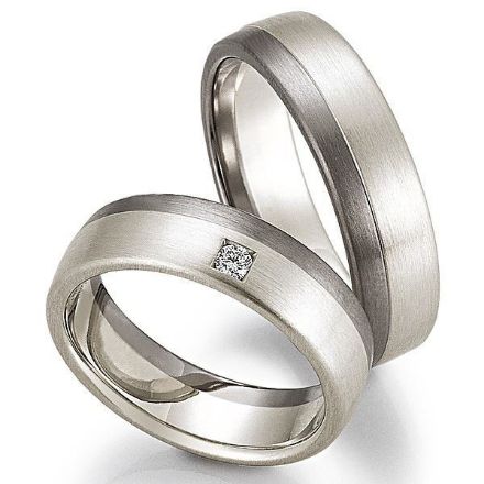 Gifteringer i palladium 500 & hvitt gull 9 kt, 6 mm. GERSTNER - 128207 Gifteringer i palladium 500 & hvitt gull 9 kt, 6 mm. GERSTNER - 128207