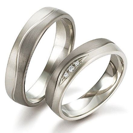 Gifteringer i palladium 500 & hvitt gull 9 kt, 5 mm. GERSTNER - 128342 Gifteringer i palladium 500 & hvitt gull 9 kt, 5 mm. GERSTNER - 128342