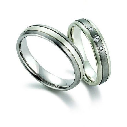 Gifteringer i palladium 500 & hvitt gull 9 kt, 5 mm. GERSTNER - 128350 Gifteringer i palladium 500 & hvitt gull 9 kt, 5 mm. GERSTNER - 128350