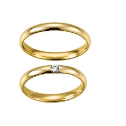 Gifteringer i gult gull 14 kt, 3 mm. GERSTNER - 282680 Gifteringer i gult gull 14 kt, 3 mm. GERSTNER - 282680