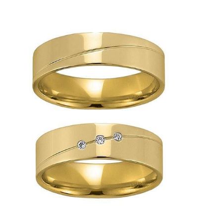 Gifteringer i gult gull 14 kt, 6 mm. GERSTNER -280680 Gifteringer i gult gull 14 kt, 6 mm. GERSTNER -280680