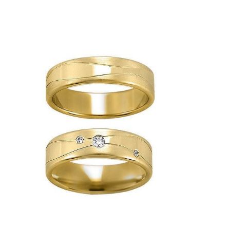 Gifteringer i gult gull 14 kt, 6 mm. GERSTNER - 200170 Gifteringer i gult gull 14 kt, 6 mm. GERSTNER - 200170