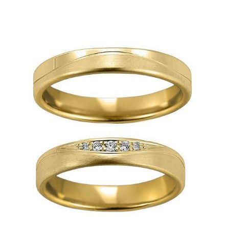 Gifteringer i gult gull 14 kt, 4 mm. GERSTNER - 200770 Gifteringer i gult gull 14 kt, 4 mm. GERSTNER - 200770