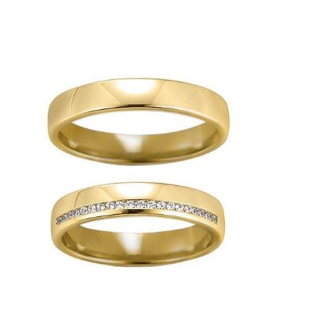 Gifteringer i gult gull 14 kt, 4 mm. GERSTNER - 200800 Gifteringer i gult gull 14 kt, 4 mm. GERSTNER - 200800