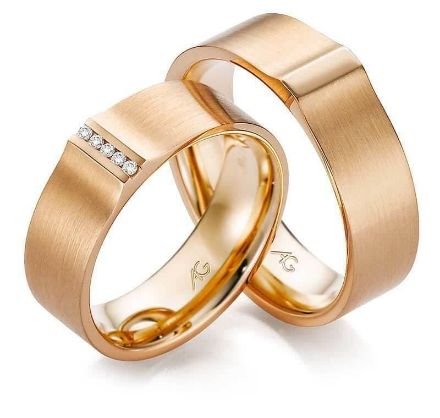 Gifteringer i rosé gull 14 kt, 6.8 mm. GERSTNER - 28598 Gifteringer i rosé gull 14 kt, 6.8 mm. GERSTNER - 28598