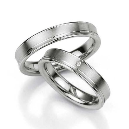 Samboerringer i sølv, 4.5 mm. SØLV MED DIAMANT - 4808019 Samboerringer i sølv, 4.5 mm. SØLV MED DIAMANT - 4808019