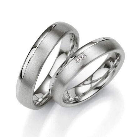 Samboerringer i sølv, 5 mm. SØLV MED DIAMANT - 4808021 Samboerringer i sølv, 5 mm. SØLV MED DIAMANT - 4808021