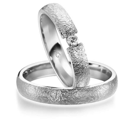 Gifteringer i hvitt gull 14 kt, 4 mm. GERSTNER -28680 Gifteringer i hvitt gull 14 kt, 4 mm. GERSTNER -28680