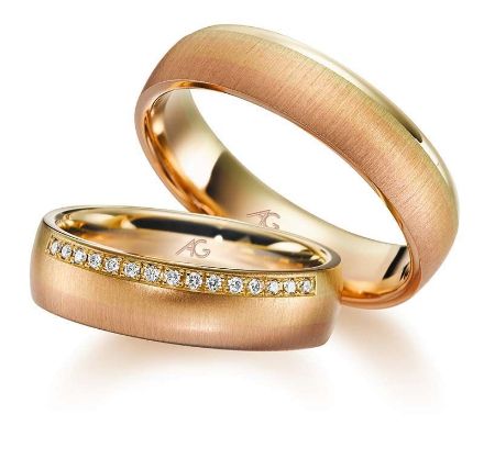 Gifteringer i rødt & rosé & gult gull 14 kt, 5.5 mm. GERSTNER - 28688 Gifteringer i rødt & rosé & gult gull 14 kt, 5.5 mm. GERSTNER - 28688