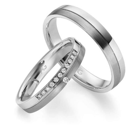 Gifteringer i hvitt gull 14 kt, 4 mm. GERSTNER -28700 Gifteringer i hvitt gull 14 kt, 4 mm. GERSTNER -28700