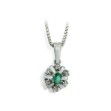 Diamantsmykke med 0,06 ct W-Si og smaragd-27058