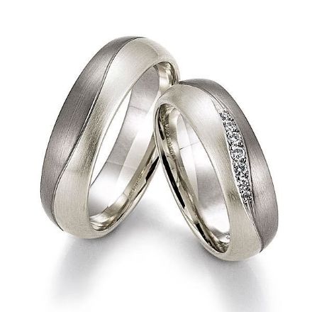 Gifteringer i palladium 500 & hvitt gull 9 kt, 6 mm. GERSTNER - 128205 Gifteringer i palladium 500 & hvitt gull 9 kt, 6 mm. GERSTNER - 128205