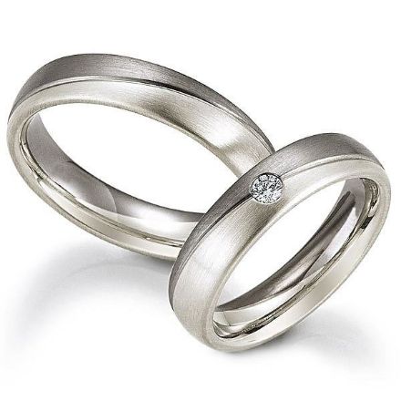 Gifteringer i palladium 500 & hvitt gull 9 kt, 5 mm. GERSTNER - 128204 Gifteringer i palladium 500 & hvitt gull 9 kt, 5 mm. GERSTNER - 128204