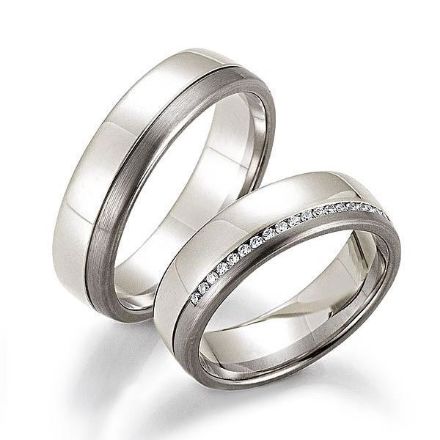 Gifteringer i palladium 500 & hvitt gull 9 kt, 6 mm. GERSTNER - 128203 Gifteringer i palladium 500 & hvitt gull 9 kt, 6 mm. GERSTNER - 128203