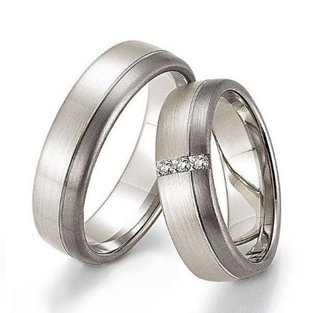 Gifteringer i palladium 500 & hvitt gull 9 kt, 6 mm. GERSTNER - 128201 Gifteringer i palladium 500 & hvitt gull 9 kt, 6 mm. GERSTNER - 128201