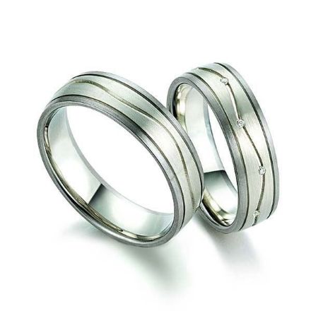 Gifteringer i palladium 500 & hvitt gull 9 kt, 6 mm. GERSTNER - 128341 Gifteringer i palladium 500 & hvitt gull 9 kt, 6 mm. GERSTNER - 128341